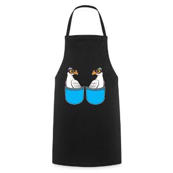 Sailors Seagulls Maritime Sailors - Cooking Apron - black - Front - AI Model Male 185 dark (185cm)