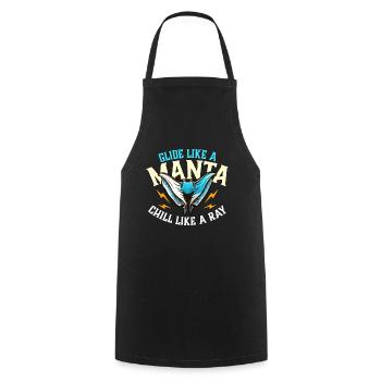 Manta Rays Glide Like A Manta Chill Like Swimmer - Cooking Apron - black - Front - AI Model Male 185 dark (185cm)