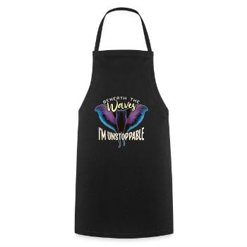 Manta Rays Beneath The Waves Scuba Diving Swimmer - Cooking Apron - black - Front - AI Model Male 185 dark (185cm)