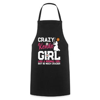 Kendo Filles Kendo Lutteur Crazy Kendo girl - Tablier de cuisine - noir - Devant - AI Model Male 185 dark (185cm)