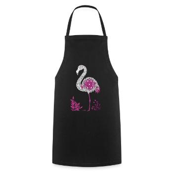 Mandala Flamingo Flamingo Waterfowl Flamingo - Cooking Apron - black - Front - AI Model Male 185 dark (185cm)