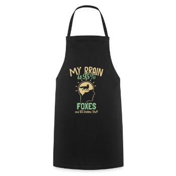My Brain is 95% Foxes Canidae Caninae Red Fox Fox - Cooking Apron - black - Front - AI Model Male 185 dark (185cm)