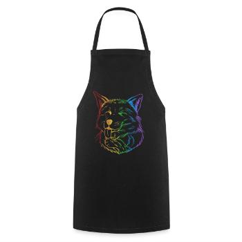 Fuchs LGBT Regenbogen Caninae Rotfuchs Canidae Fuchs - Kochschürze - Schwarz - Vorne - AI Model Male 185 dark (185cm)