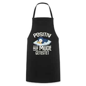Testé positif pour la chemise de nuit fatiguée - Tablier de cuisine - noir - Devant - AI Model Male 185 dark (185cm)
