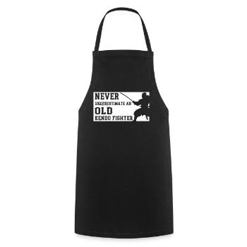 Never underestimate an old Kendo Fighter - Kendo G - Cooking Apron - black - Front - AI Model Male 185 dark (185cm)