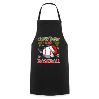 Joueur de baseball équipe club Noël amour - Tablier de cuisine - noir - Devant - AI Model Male 185 dark (185cm)