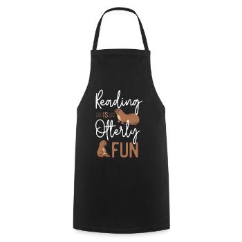 Otter Reading Teacher Literature - Cooking Apron - black - Front - AI Model Male 185 dark (185cm)