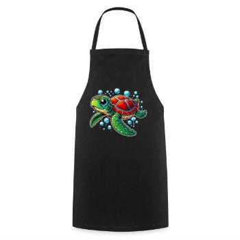 Turtle - Cooking Apron - black - Front - AI Model Male 185 dark (185cm)