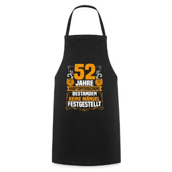 52 years of general inspection 52nd birthday - Cooking Apron - black - Front - AI Model Male 185 dark (185cm)