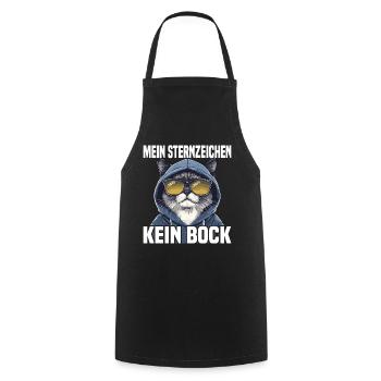 My zodiac sign No buck Cat - Cooking Apron - black - Front - AI Model Male 185 dark (185cm)