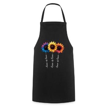 Sommer Blumen Inspiration Love LGBTQ Regenbogen - Kochschürze - Schwarz - Vorne - AI Model Male 185 dark (185cm)