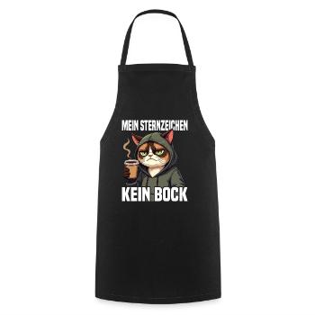 My zodiac sign No buck Cat - Cooking Apron - black - Front - AI Model Male 185 dark (185cm)