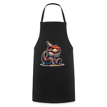 Dinosaur Birthday Dino T Rex - Cooking Apron - black - Front - AI Model Male 185 dark (185cm)
