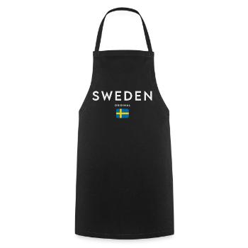 Flagge von Schweden, schwedischer Stolz - Kochschürze - Schwarz - Vorne - AI Model Male 185 dark (185cm)