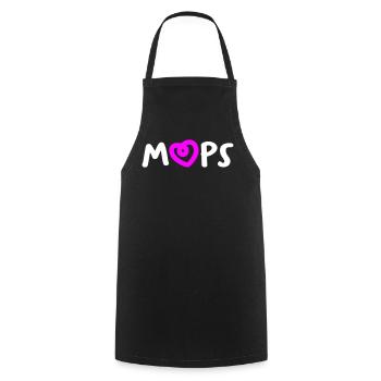 Mops Herz Hunde Fan tierlieb Gassi Rasse Bello - Kochschürze - Schwarz - Vorne - AI Model Male 185 dark (185cm)