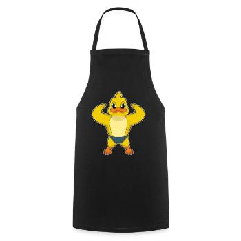 Duck Bodybuilder Bodybuilding Sport - Cooking Apron - black - Front - AI Model Male 185 dark (185cm)
