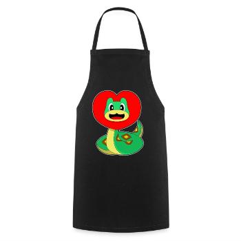 Cœur de serpent - Tablier de cuisine - noir - Devant - AI Model Male 185 dark (185cm)