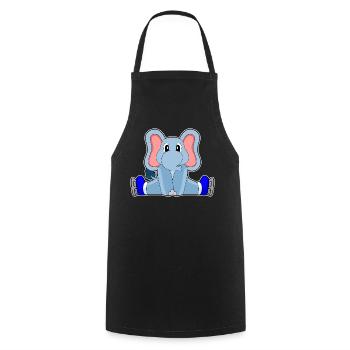 Patins à glace éléphant - Tablier de cuisine - noir - Devant - AI Model Male 185 dark (185cm)