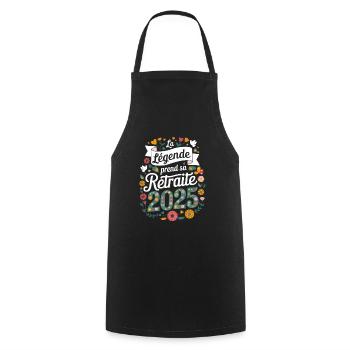 The Legend Retires 2025 Gift Women - Cooking Apron - black - Front - AI Model Male 185 dark (185cm)