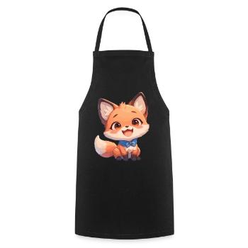 Foxes Fox - Cooking Apron - black - Front - AI Model Male 185 dark (185cm)