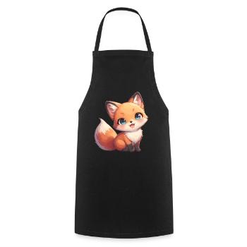 Foxes Fox - Cooking Apron - black - Front - AI Model Male 185 dark (185cm)