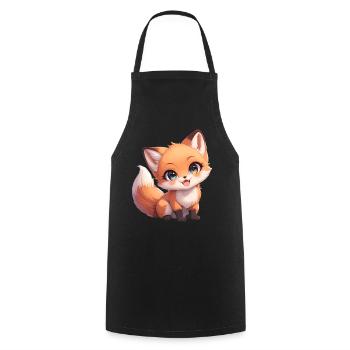 Foxes Fox - Cooking Apron - black - Front - AI Model Male 185 dark (185cm)