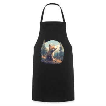 Foxes Fox - Cooking Apron - black - Front - AI Model Male 185 dark (185cm)