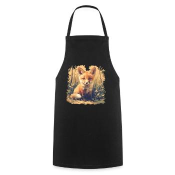 Foxes Fox - Cooking Apron - black - Front - AI Model Male 185 dark (185cm)