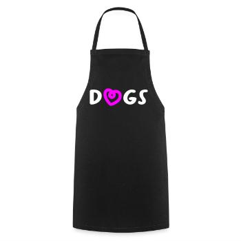 Dogs Herz Hunde Hundeliebe Liebe Love Wauwau Fan - Kochschürze - Schwarz - Vorne - AI Model Male 185 dark (185cm)