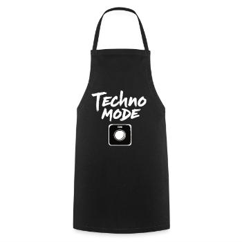 Techno Mode On Techno Techno Musik Techno - Kochschürze - Schwarz - Vorne - AI Model Male 185 dark (185cm)