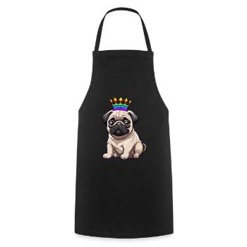 LGBT Carlin Chien Chiens Drapeau Arc-en-ciel - Tablier de cuisine - noir - Devant - AI Model Male 185 dark (185cm)