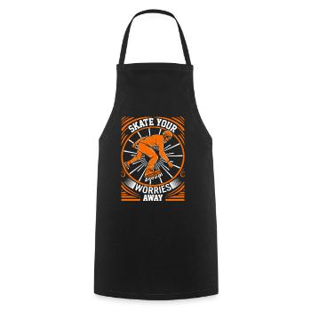 Skate your worries away. - Cooking Apron - black - Front - AI Model Male 185 dark (185cm)