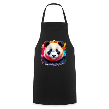 Panda - Kochschürze - Schwarz - Vorne - AI Model Male 185 dark (185cm)
