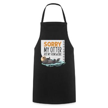 Loutre désolée Une loutre a mangé mon - Tablier de cuisine - noir - Devant - AI Model Male 185 dark (185cm)
