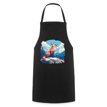 Foxes Fox - Cooking Apron - black - Front - AI Model Male 185 dark (185cm)