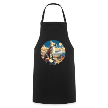 Foxes Fox - Cooking Apron - black - Front - AI Model Male 185 dark (185cm)