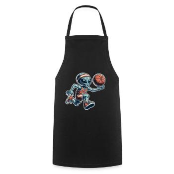 Alien Basketball Dunking - Cooking Apron - black - Front - AI Model Male 185 dark (185cm)