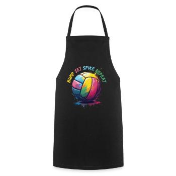 volleyball, volleyball players funny, volleyball players - Cooking Apron - black - Front - AI Model Male 185 dark (185cm)