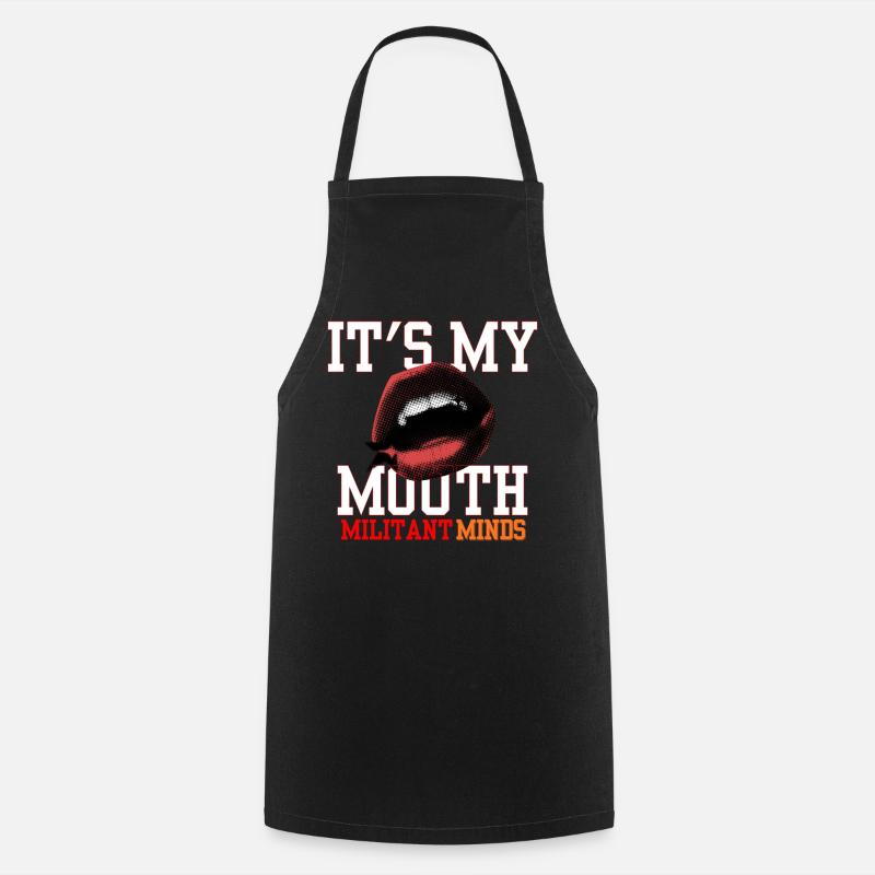 C’est ma bouche, esprits militants, - Tablier de cuisine - noir