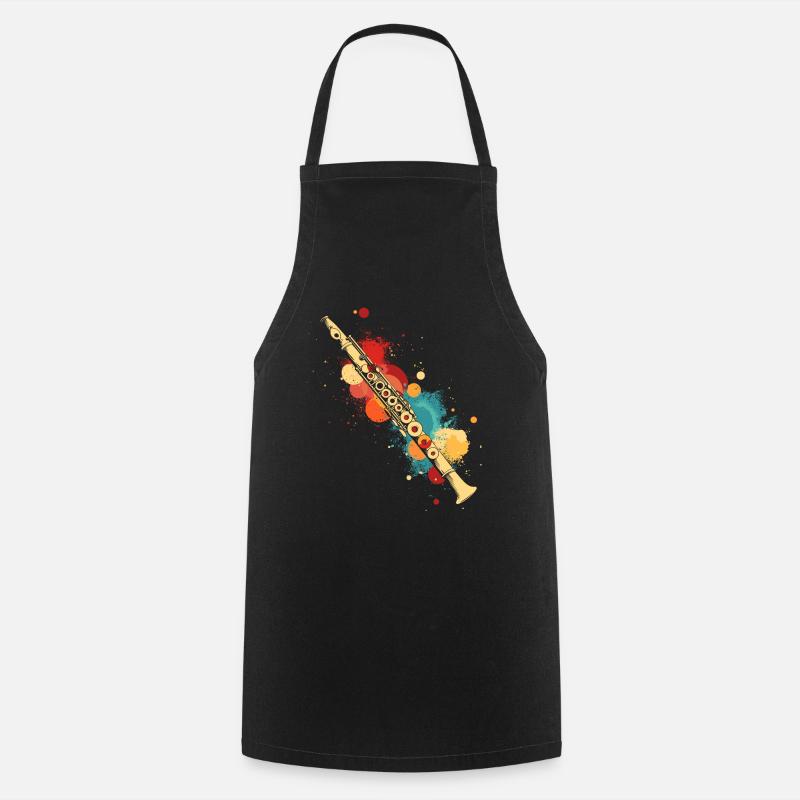 Flûte éclaboussée de couleur - Tablier de cuisine - noir