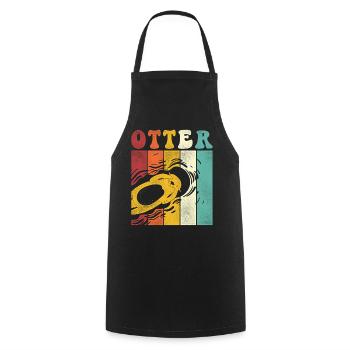 Otter Retro Vintage Otter - Kochschürze - Schwarz - Vorne - AI Model Male 185 dark (185cm)