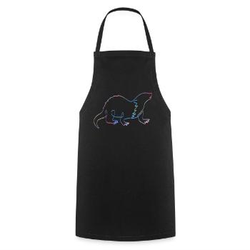 Loutre Aquarelle - Tablier de cuisine - noir - Devant - AI Model Male 185 dark (185cm)