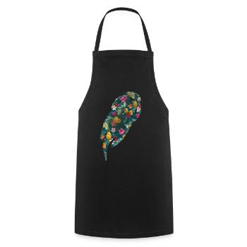 Otter Tropical Flowers Floral - Cooking Apron - black - Front - AI Model Male 185 dark (185cm)