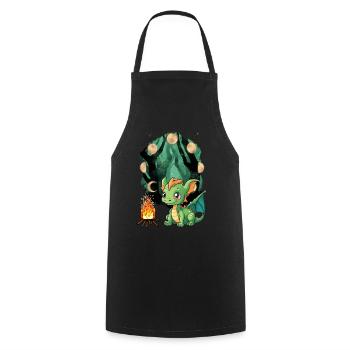 Dragon Dragon Campfire Mythical Creature Child Kids - Cooking Apron - black - Front - AI Model Male 185 dark (185cm)