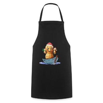 Peanut Seafarer Santa Claus Ahoy - Cooking Apron - black - Front - AI Model Male 185 dark (185cm)