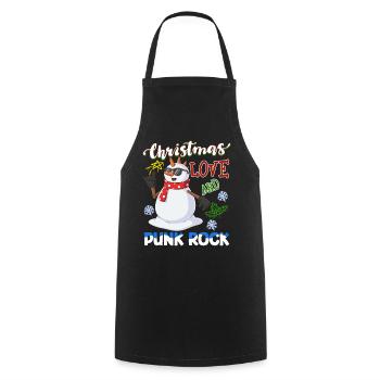Rockige Weihnachten: Konzert Santa Claus Punk Rock - Kochschürze - Schwarz - Vorne - AI Model Male 185 dark (185cm)