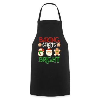 Christmas, Love and Baking, Sweet Holiday Joy - Cooking Apron - black - Front - AI Model Male 185 dark (185cm)