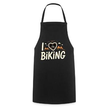 I Love Biking Bicycle Cycling Gravel Bike Mtb - Cooking Apron - black - Front - AI Model Male 185 dark (185cm)