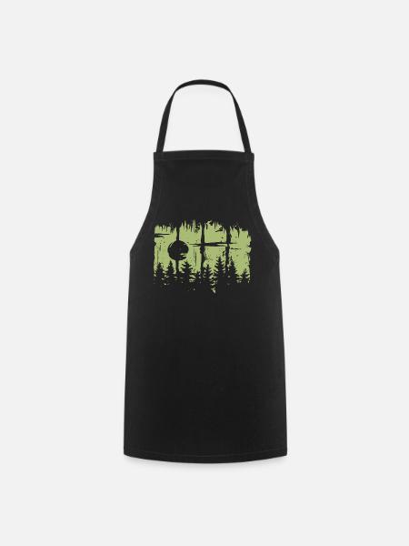 Wald Pinsel Outdoor Bäume Natur Wandern Symbol - Kochschürze - Schwarz