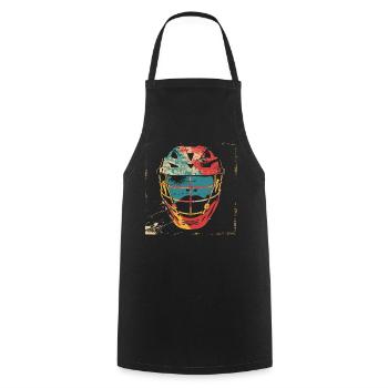 Oldschool Lacrosse Helmet - Cooking Apron - black - Front - AI Model Male 185 dark (185cm)
